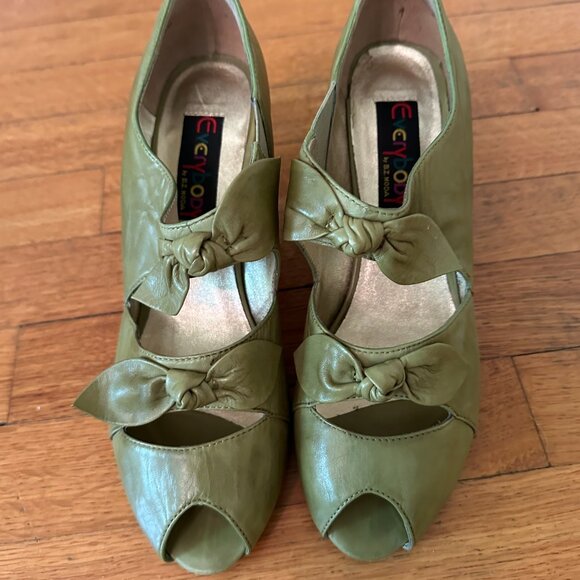 Everybody by bz moda Light Green open Toe Heels Size 40.5 - Picture 6 of 13